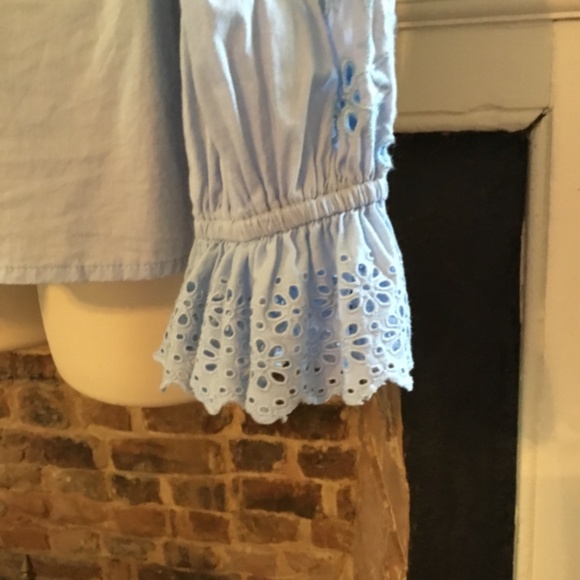 J Crew Women’s Blue Eyelite Long Sleeve Blouse Sz Small $118 - Picture 5 of 10